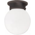 thumbnail image 1 of Capital Lighting - 1 Light Flush Mount   Burnished Bronze Finish with White, 1 of 2