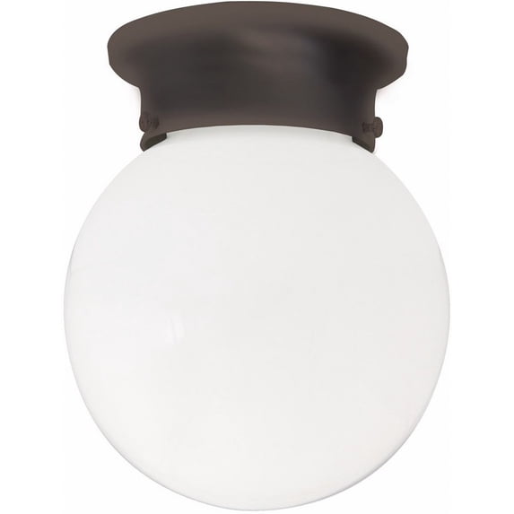 Capital Lighting - 1 Light Flush Mount Burnished Bronze Finish with White