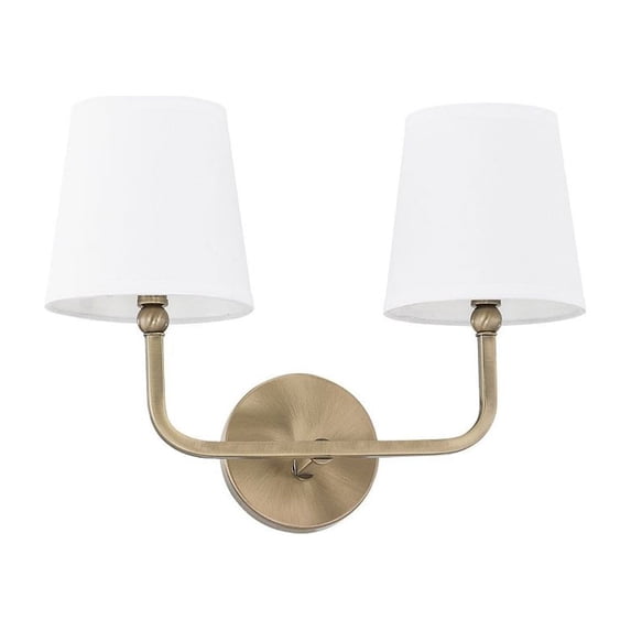 2 Light Transitional Bath Vanity Approved For Damp Locations In Transitional Style 16 High By 12 Wide-Aged Brass Finish Capital Lighting 119321Ad-674