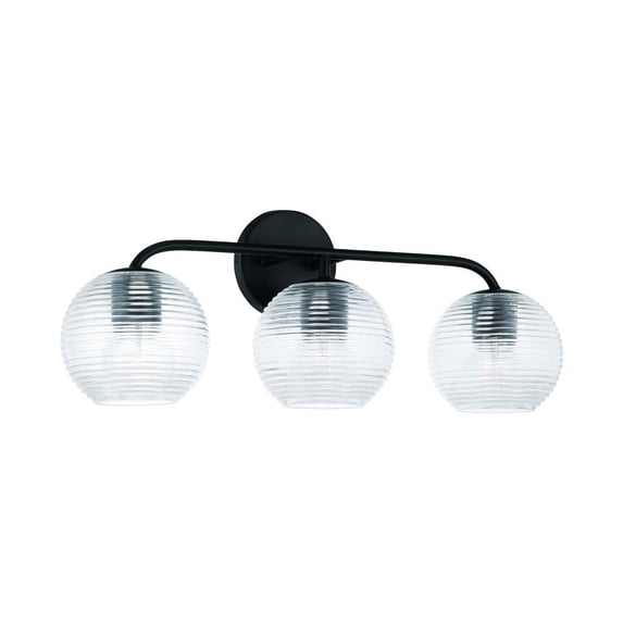 3 Light Bath Vanity In Minimalist Style-9.5 Inches Tall And 24.5 Inches Wide-Matte Black Finish Capital Lighting 149931Mb-544