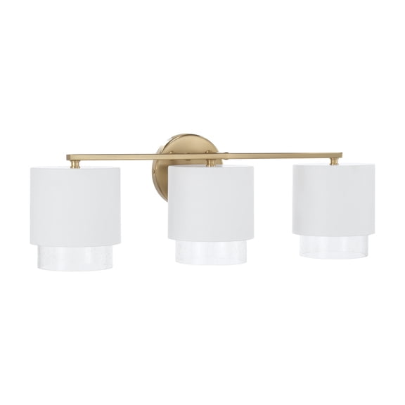 Capital Lighting 153031-549 Weller 3 Light 24" Wide Vanity Light - Matte Brass / White