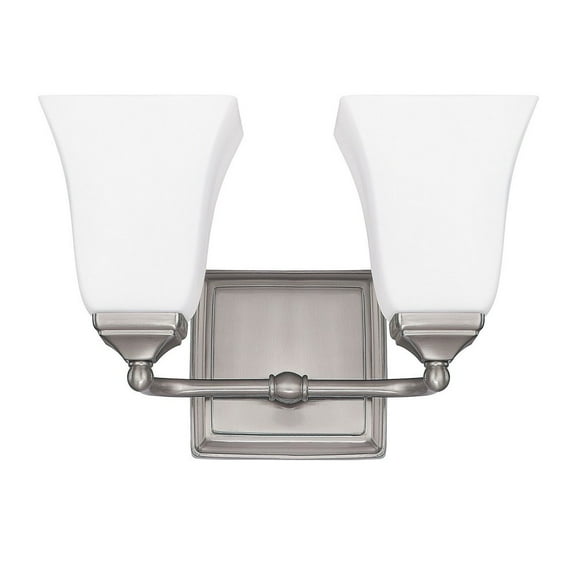 2 Light Transitional Bath Vanity Approved For Damp Locations In Transitional Style 13 High By 8.5 Wide-Brushed Nickel Finish Capital Lighting