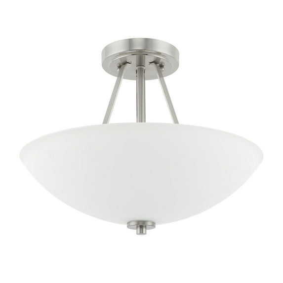 Capital Lighting 218921 2 Light 16" Wide Semi-Flush Bowl Ceiling Fixture - Nickel