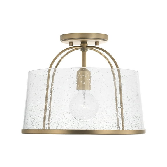 Capital Lighting 247011 Madison 13" Wide Semi-Flush Drum Ceiling Fixture / Pendant - Brass