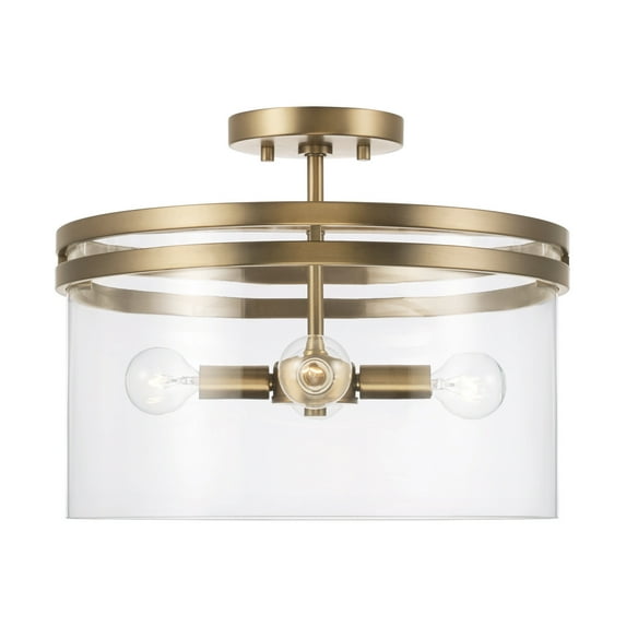 Capital Lighting 248741 Fuller 4 Light 15" Wide Semi-Flush Drum Ceiling Fixture - Brass