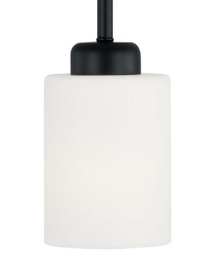 Dixon Graceful Matte Black 1-Light Pendant with Frosted Glass Shade