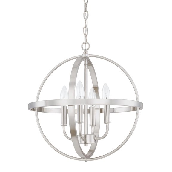 Capital Lighting 317541BN 4 Light 17" Wide Taper Candle Pendant - Nickel