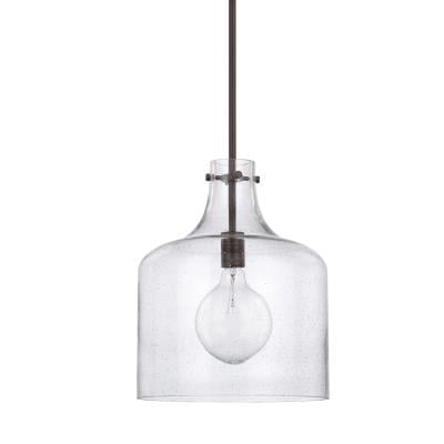 Capital 325712BZ Crawford 15" Bronze One Light Pendant 100W Hanging Light