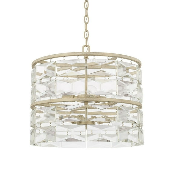 Capital Lighting 327861WW Serena - 6 Light Pendant - in Modern style - 17.5 high by 15.5 wide Winter White Finish with Clear Crystal