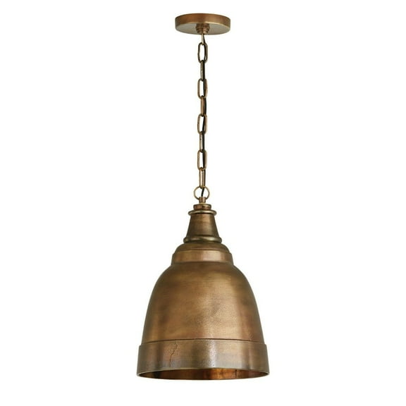 1 Light Pendant In Urban/Industrial/Global/Farmhouse/Rustic/Artisan Style 12 High By 16.5 Wide-Oxidized Brass Finish    -Traditional Installation