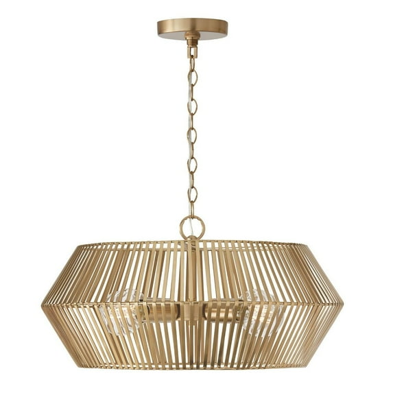 Capital Lighting 330341 Kaiya 4 Light 22" Wide Cage Pendant - Brass