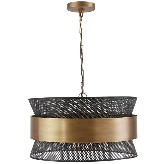 19.75 Inch 4 Light Pendant-Patinaed Brass/Black Finish -Traditional Installation Capital Lighting 330447Pk