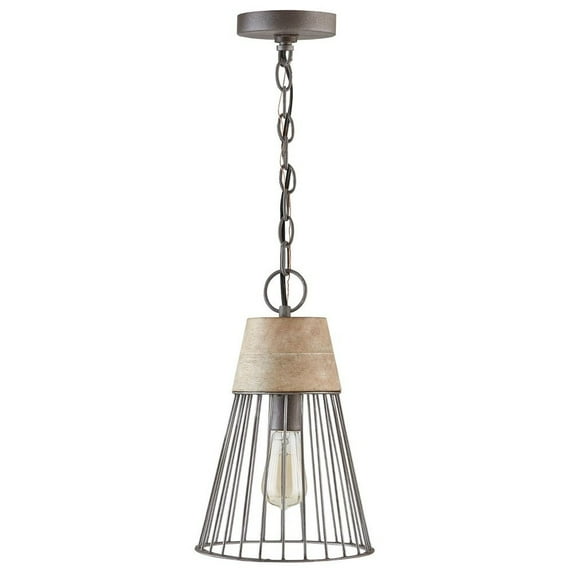Capital Lighting 330513 Russell 9" Wide Cage Mini Pendant - Urban Wash