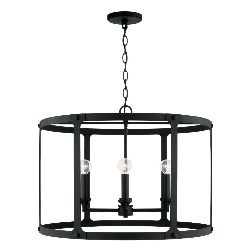 Brennen Black Iron 4-Light Lantern Pendant