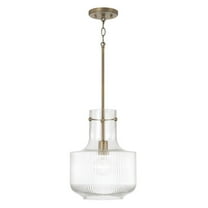 1 Light Pendant In Transitional Style-14.75 Inches Tall And 11 Inches Wide-Aged Brass Finish -Traditional Installation Capital Lighting 345111Ad