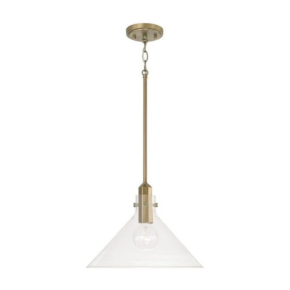 1 Light Pendant In Modern Style-10.25 Inches Tall And 14 Inches Wide-Aged Brass Finish    -Traditional Installation Capital Lighting 345811Ad