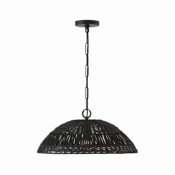 1 Light Pendant In Coastal Style-9.25 Inches Tall And 21 Inches Wide-Matte Black Finish -Traditional Installation Capital Lighting 347511Mb