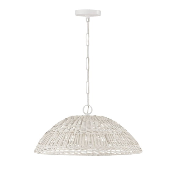 1 Light Pendant In Coastal Style-9.25 Inches Tall And 21 Inches Wide-Chalk White Finish -Traditional Installation Capital Lighting 347511Hh