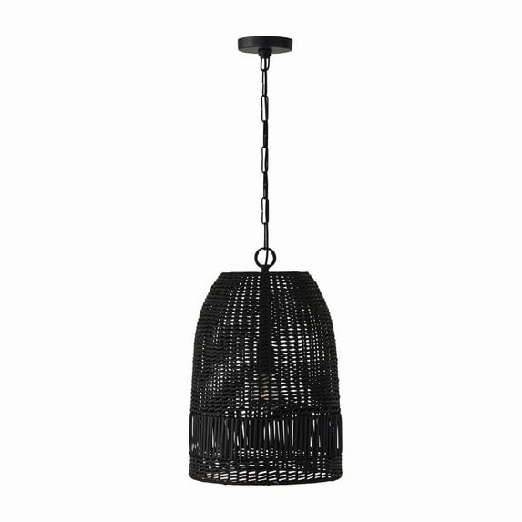 1 Light Pendant In Coastal Style-21 Inches Tall And 13.75 Inches Wide-Matte Black Finish -Traditional Installation Capital Lighting 347512Mb