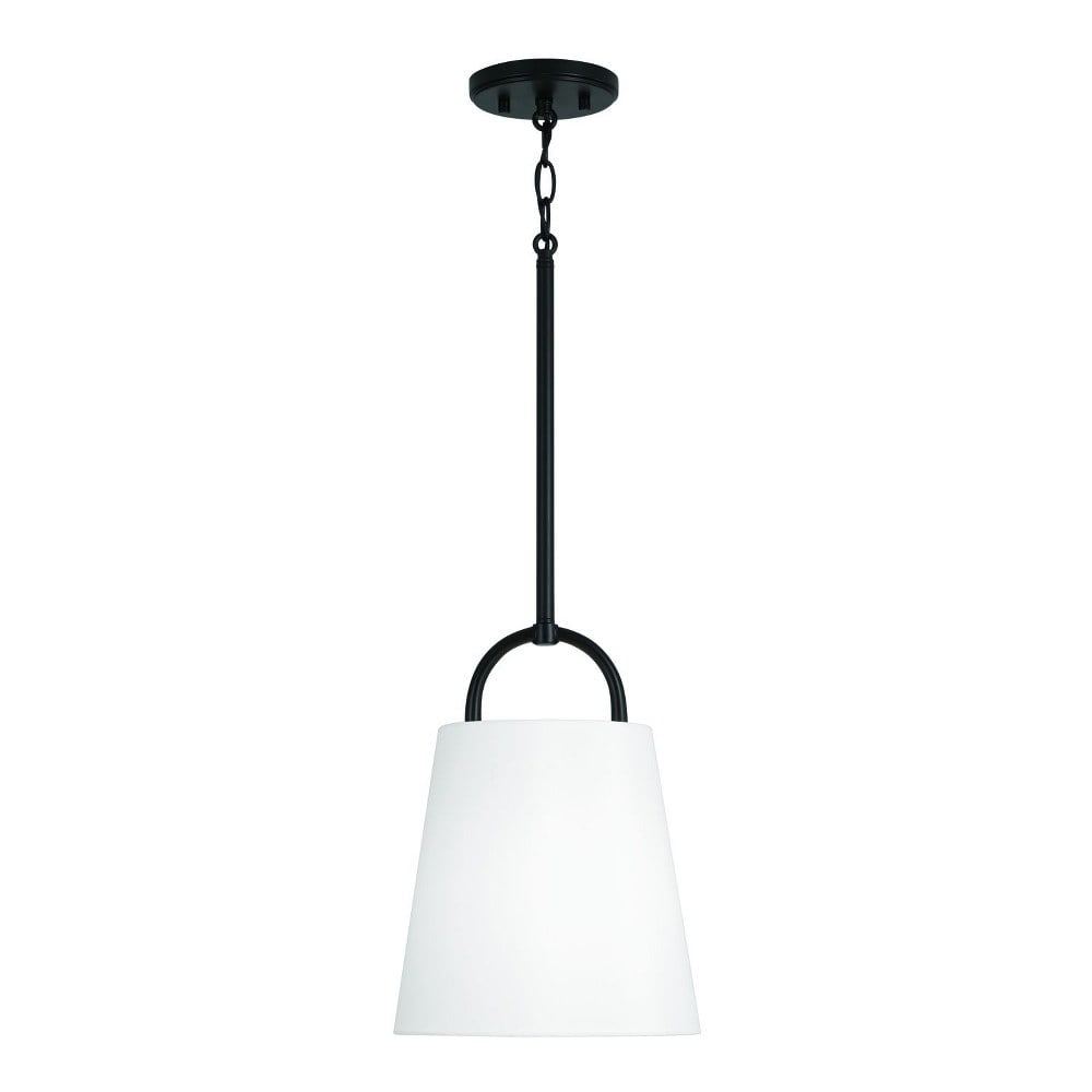 Brody Matte Black and Aged Brass Minimalist Pendant Light