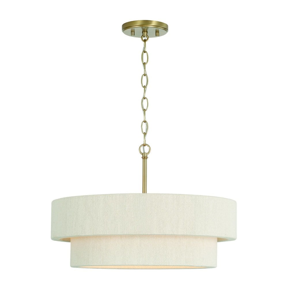Matte Brass Dual Mount 4-Light Drum Pendant