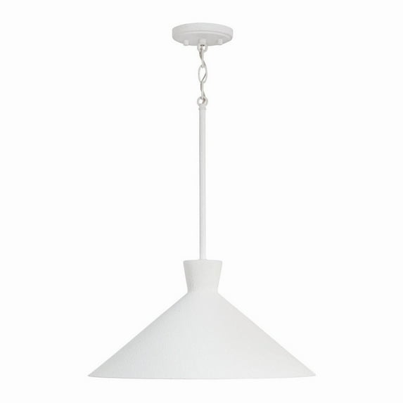1 Light Pendant In Contemporary Style-9 Inches Tall And 17.75 Inches Wide-Textured White Finish -Traditional Installation Capital Lighting
