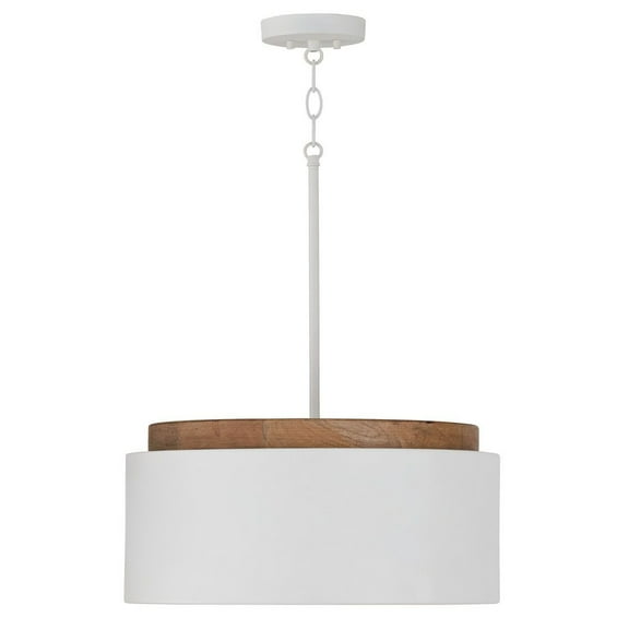 Capital Lighting 350912 Liam 18" Wide Wood Pendant - Light Wood / White