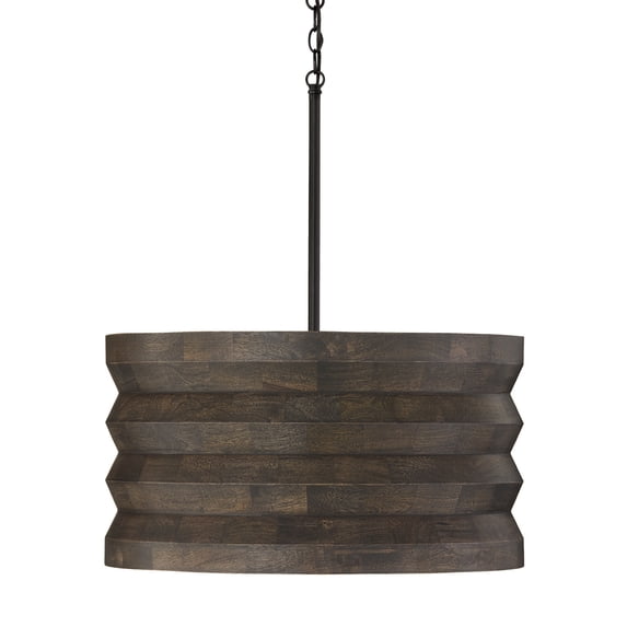 Capital Lighting 354041EB Dunn 4 Light 22" Wide Wood Pendant - Espresso Stain / Black