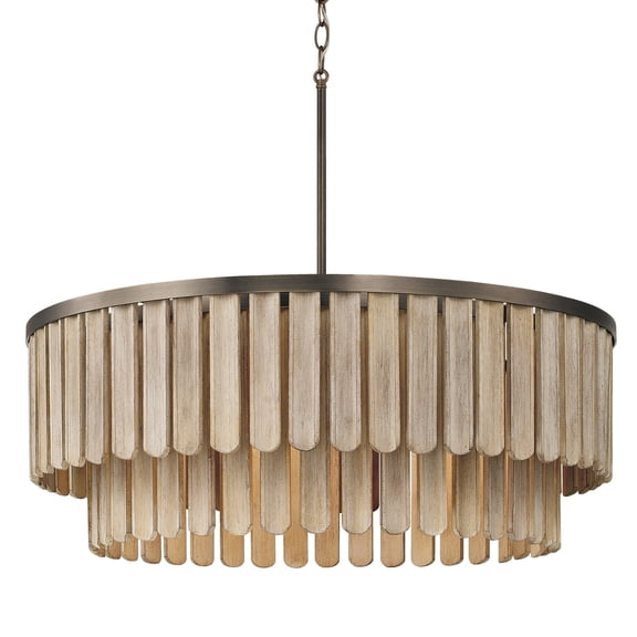 Capital Lighting 355661DR Jada 6 Light 30" Wide Wood Pendant - Dark Brass