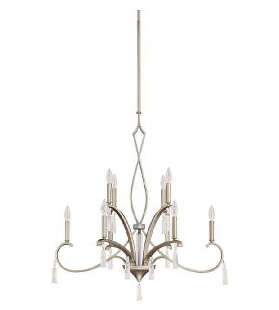 Elan Brushed Silver 10-Light Transitional Chandelier