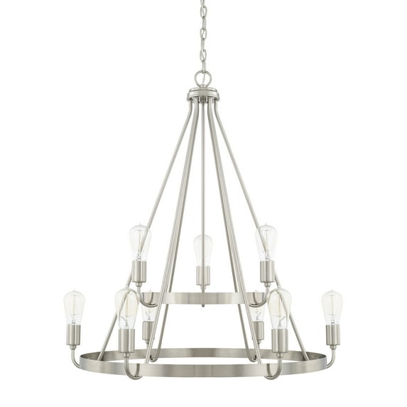 Capital Lighting 420091 Tanner 9 Light 31" Wide Chandelier - Nickel