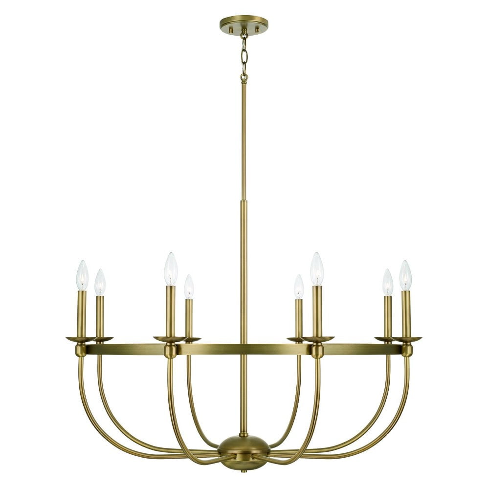 Rylann Aged Brass 8-Light Candle Style Chandelier
