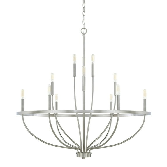 Capital Lighting 428501 Greyson 12 Light 40" Wide Taper Candle Chandelier - Nickel