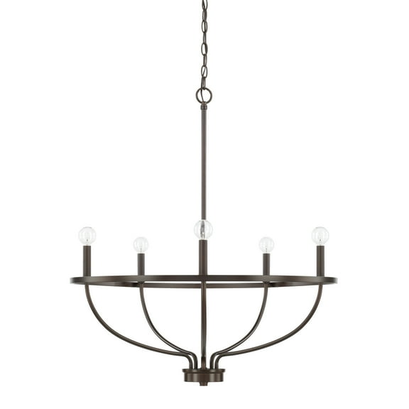 Capital Lighting 428551 Greyson 5 Light 29" Wide Taper Candle Chandelier - Bronze