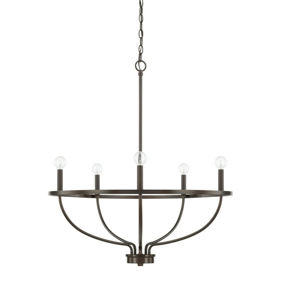 Capital Lighting 428551 Greyson 5 Light 29" Wide Taper Candle Chandelier - Bronze