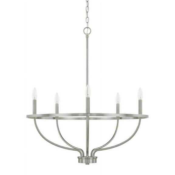 Capital Lighting 428551 Greyson 5 Light 29" Wide Taper Candle Chandelier - Nickel