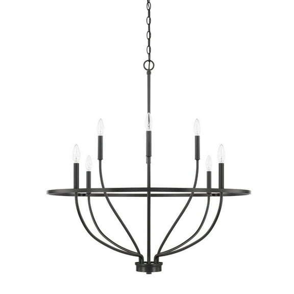 Capital Lighting 428581 Greyson 8 Light 34" Wide Taper Candle Chandelier - Black