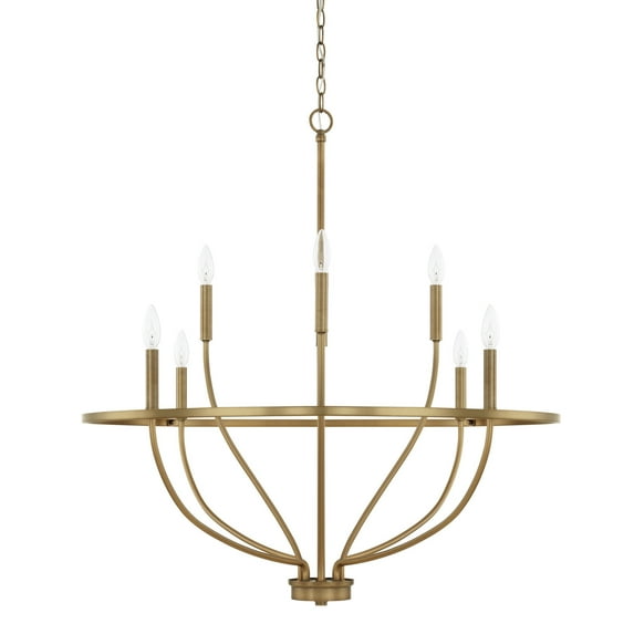 Capital Lighting 428581 Greyson 8 Light 34" Wide Taper Candle Chandelier - Brass