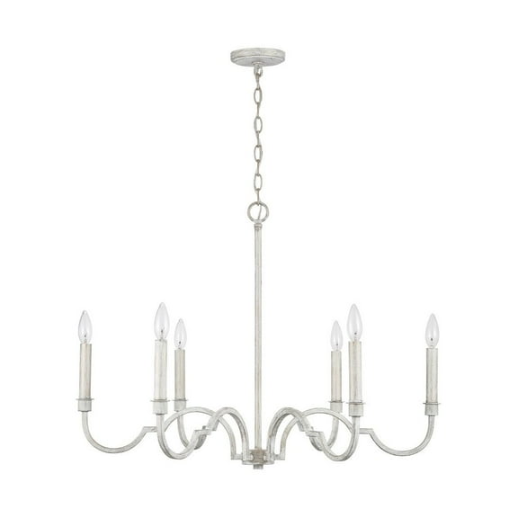 438561WW-Capital Lighting-Demi - Chandelier 6 Light Winter White Metal - in Transitional style - 32 Wide by 23.25 High     -Traditional Installation