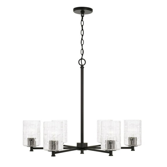 Capital Lighting 441361-491 Emerson 6 Light 30" Wide Pillar Candle Chandelier - Black