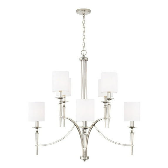 Capital Lighting 442681-701 Abbie 8 Light 37" Wide Pillar Candle Chandelier - Nickel