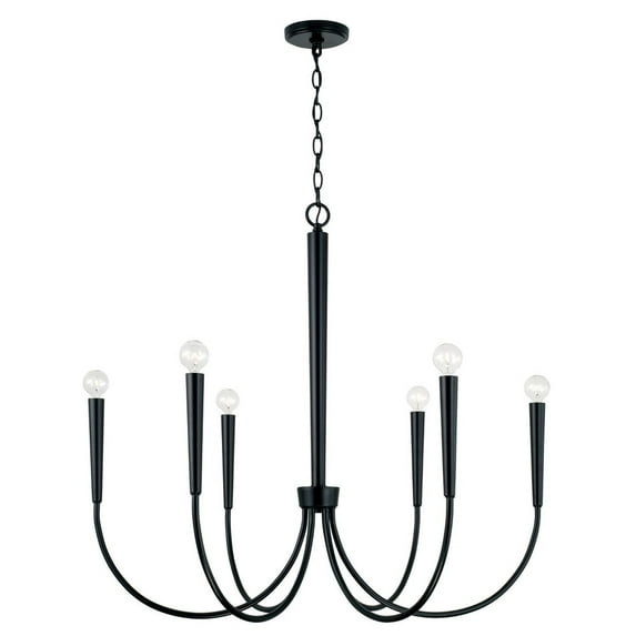 6 Light Chandelier In Modern Style-30.75 Inches Tall And 33 Inches Wide-Matte Black Finish -Traditional Installation Capital Lighting 445961Mb