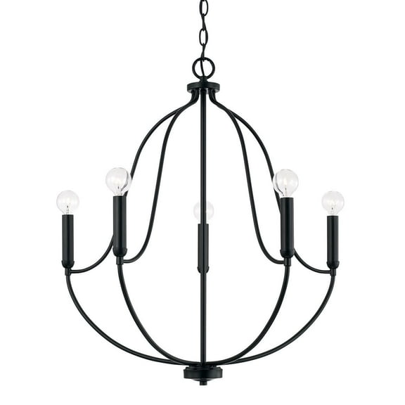 Capital Lighting 447051 Madison 5 Light 25" Wide Abstract Chandelier - Black