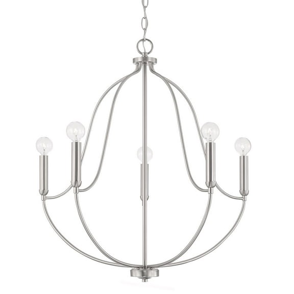 Capital Lighting 447051 Madison 5 Light 25" Wide Abstract Chandelier - Nickel