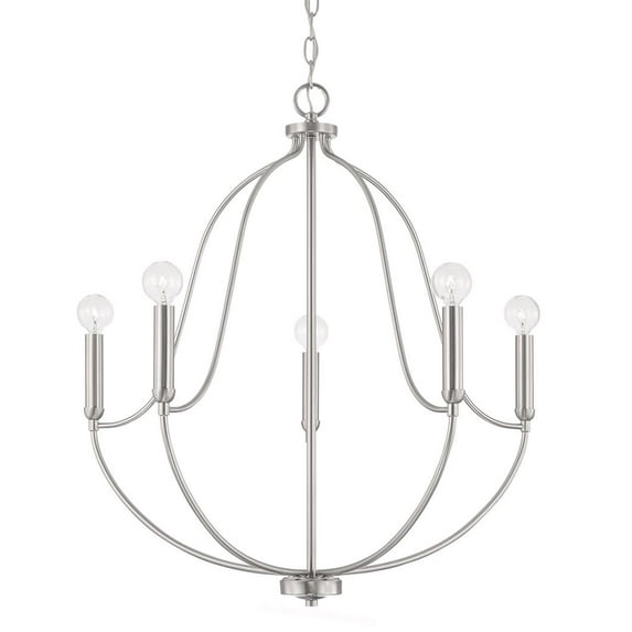 Capital Lighting 447051 Madison 5 Light 25" Wide Abstract Chandelier - Nickel