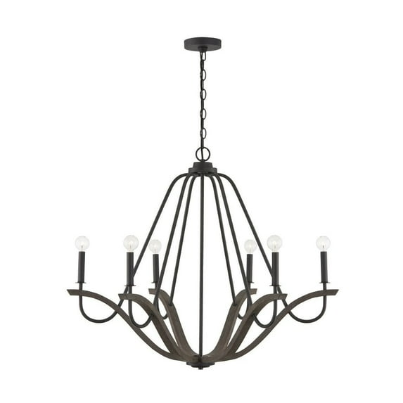 6 Light Chandelier In Farmhouse Style-29.5 Inches Tall And 36 Inches Wide -Traditional Installation Capital Lighting 447661Ck
