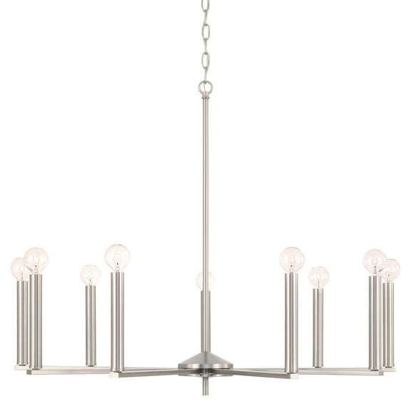 Capital Lighting 448691 Portman 9 Light 34" Wide Candle Style Chandelier - Nickel