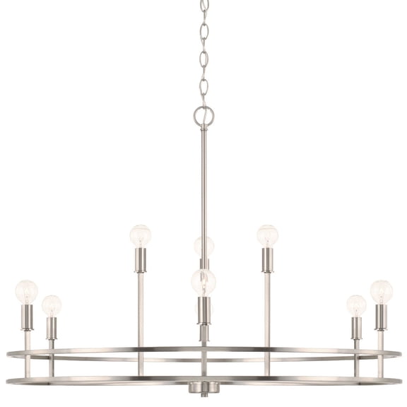 Capital Lighting 448791BN Fuller 9 Light 35" Wide Ring Chandelier - Nickel