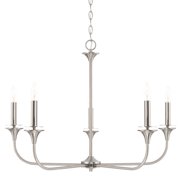 Capital Lighting 448951BN Presley 5 Light 31" Wide Candle Style Chandelier - Nickel