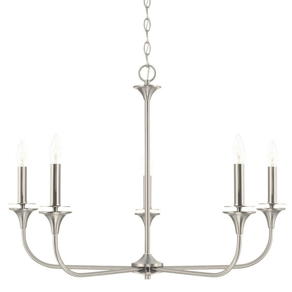 Capital Lighting 448951 Presley 5 Light 31" Wide Candle Style Chandelier - Nickel